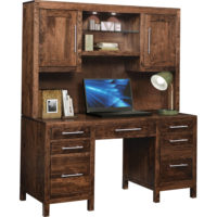 Vienna Double Pedestal Desk with Hutch