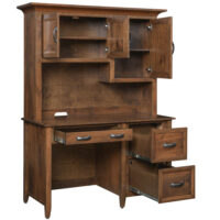Ventura Single Pedestal Desk With Hutch - Image 2