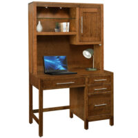 Vienna Single Pedestal Desk With Hutch